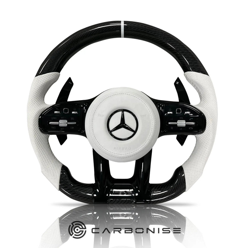 Mercedes-Benz Steering Wheel (Carbon Fiber+Perforated Leather) #04 by CARBONISE