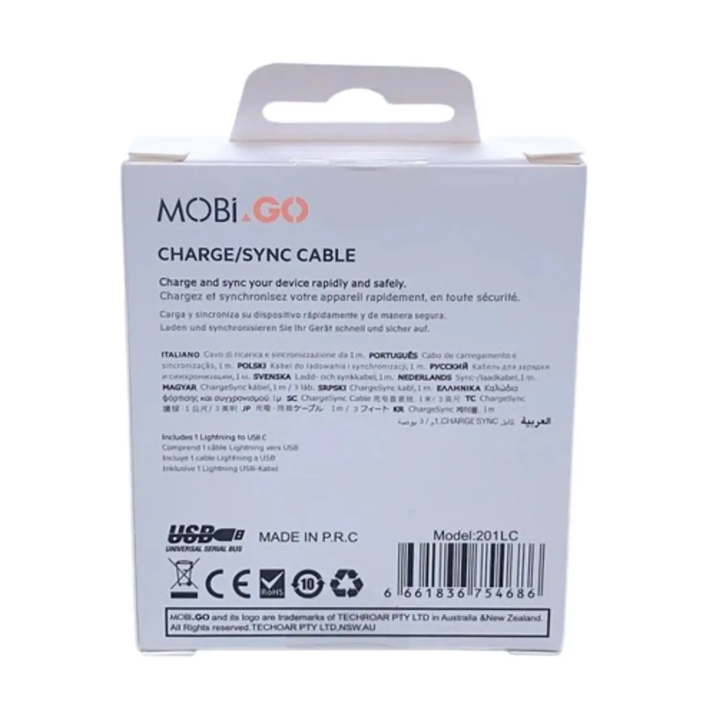 Mobigo 1m PD 20W Type-C to Lightning Cable 201LC/GO201TL by 9eight5