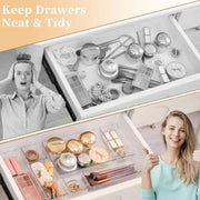 g8buynz g8buynz 25pcs Drawer storage box set transparent plastic multifunctional organizer 25pcs 25pcs Drawer storage box set transparent plastic multifunctional organizer 25pcs