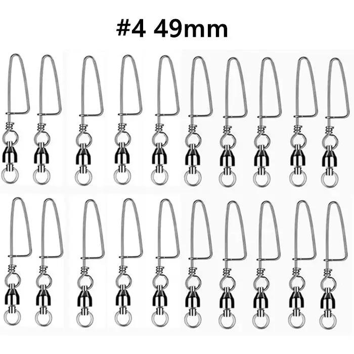 #4 20PCS Ball Bearing Fishing Swivels Snap Coastlock Fishing Line Connector by salelink.co.nz
