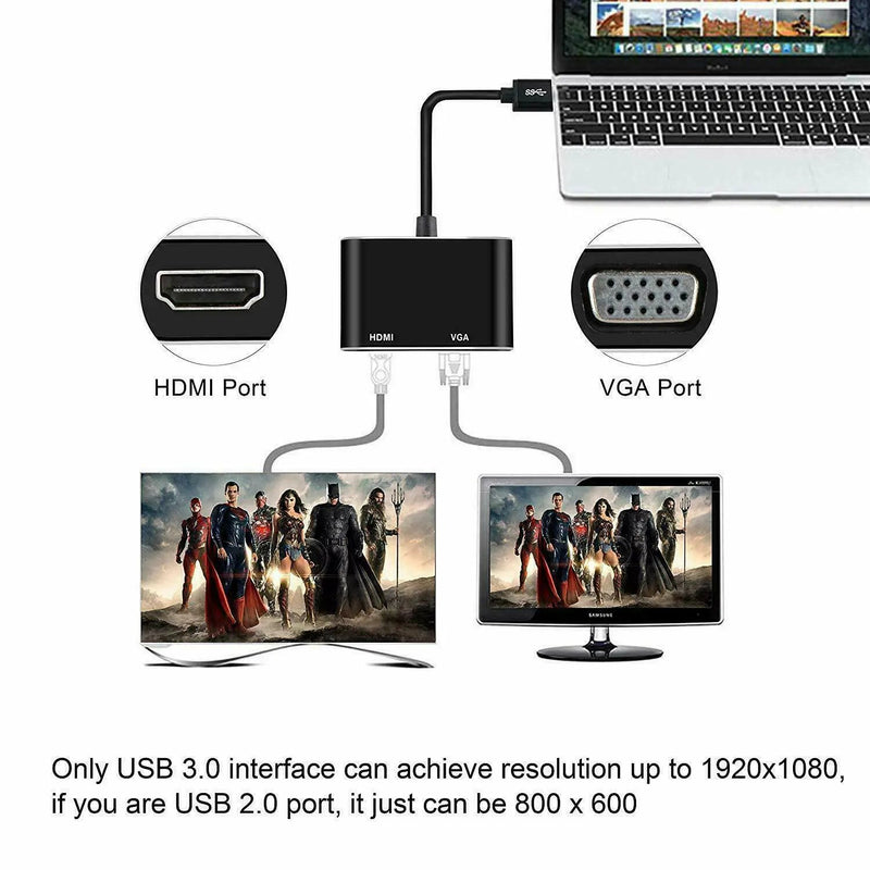 USB 3.0 to HDMI VGA 1080P Adapter by salelink.co.nz