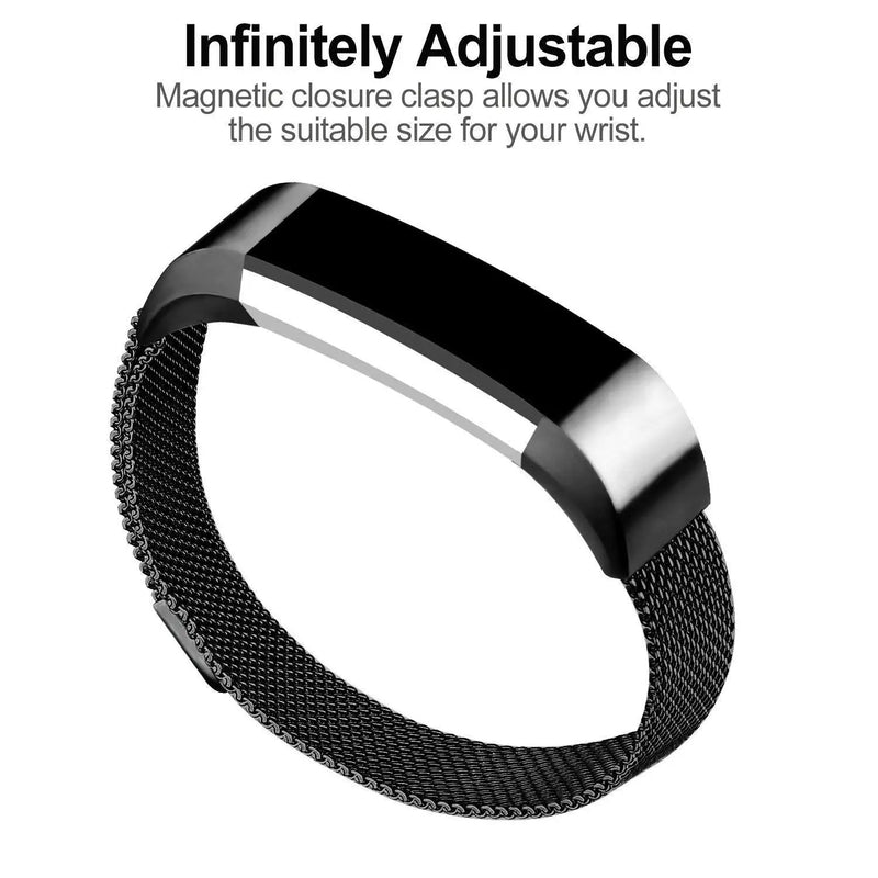 Black Replacement Straps Bands Compatible For Fitbit Alta and Alta HR, Milanese Strap Wristbands by salelink.co.nz