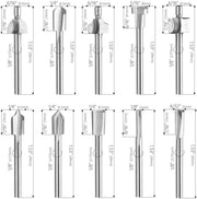 10pcs HSS Router Bits + 10pcs Rotary Bits by salelink.co.nz