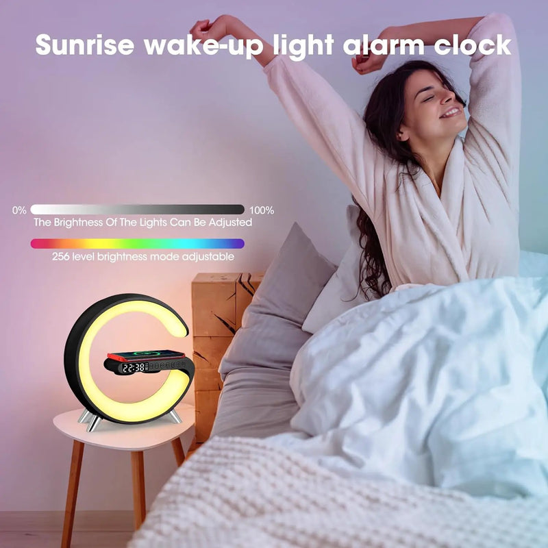 Smart Bedside Lamp with Wireless Charger Black by salelink.co.nz