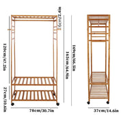 Wooden Coat Rack on Wheels 80cm by salelink.co.nz