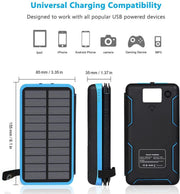 Solar Power Bank with 4 Panels 25000mAh by salelink.co.nz