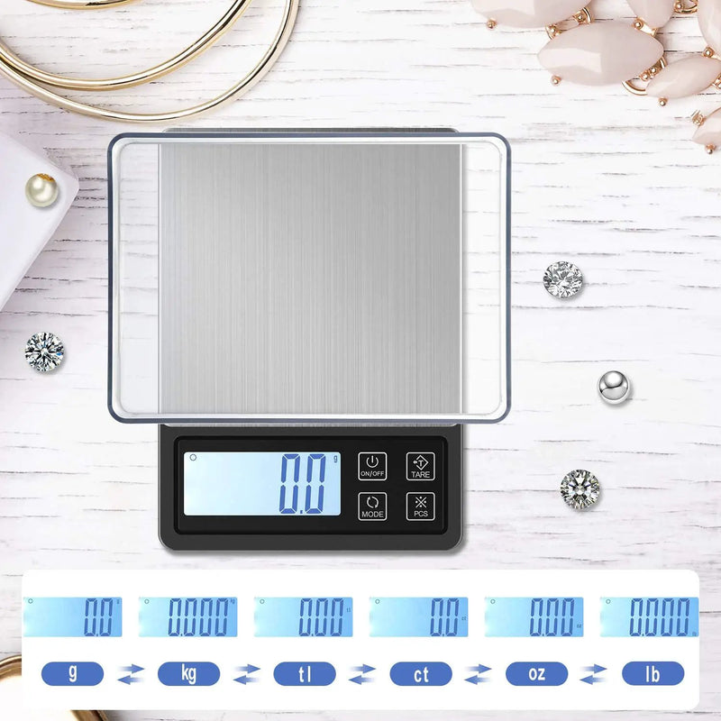 Digital Pocket Scale with USB Rechargeable 3000g/0.1g by salelink.co.nz