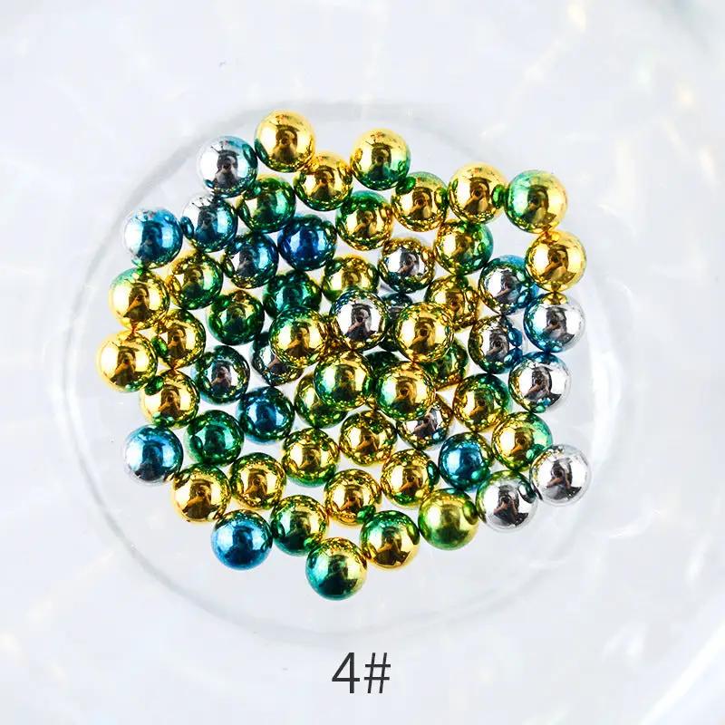 Golden Beads - 6mm Golden Pearl Beads No Hole Loose ABS Plastic Pearl Beads Resin Filling Material Pearl Beads for Resin Art Crafting by Resin Art NZ