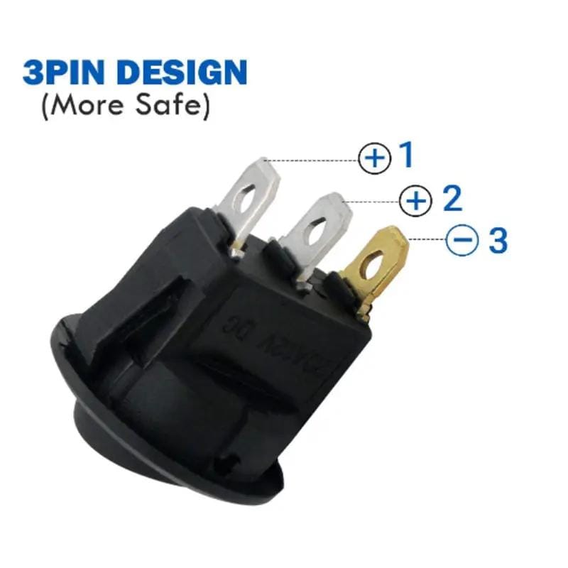 g8buynz g8buynz 12 pcs 12V Round Rocker Switch Lighted SPST Switch Blue LED Light up 20A 3 12 pcs 12V Round Rocker Switch Lighted SPST Switch Blue LED Light up 20A 3