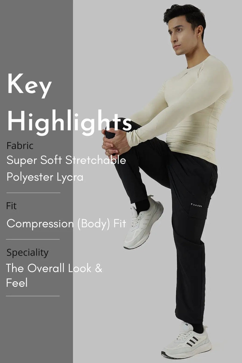 Compression Fullsleeves T-shirt Beige by Fuaark Nz