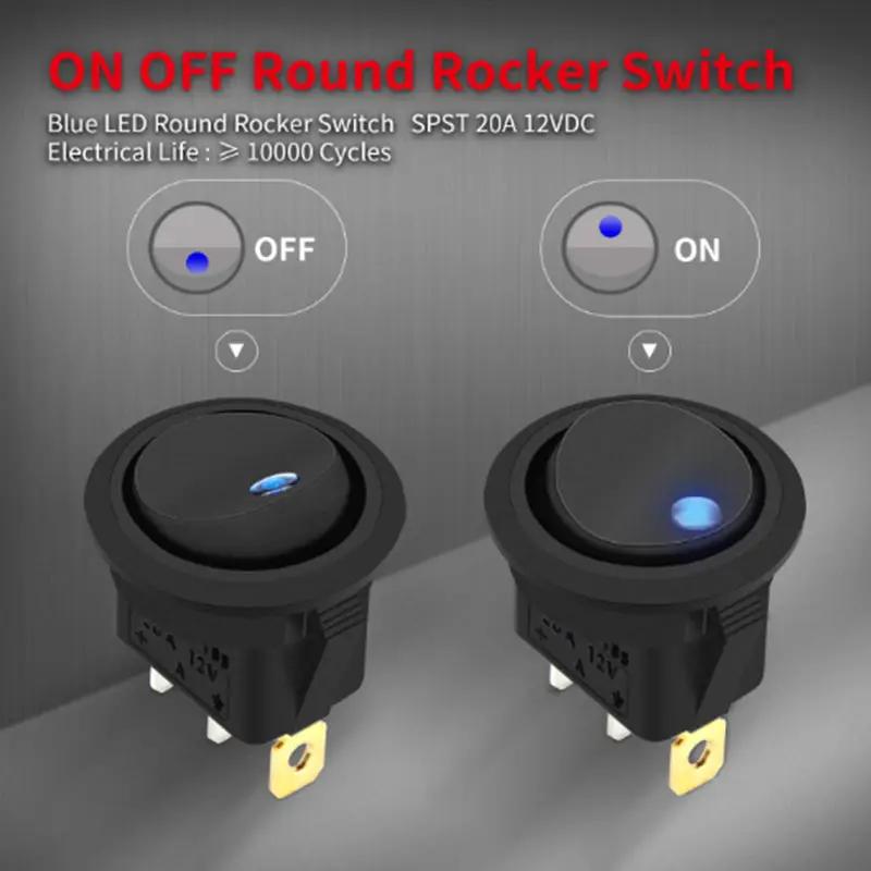g8buynz g8buynz 4 pcs Round Rocker Switch Shell 12V Lighted 3 Pin with Blue LED 12 Volt Rocker 4 pcs Round Rocker Switch Shell 12V Lighted 3 Pin with Blue LED 12 Volt Rocker