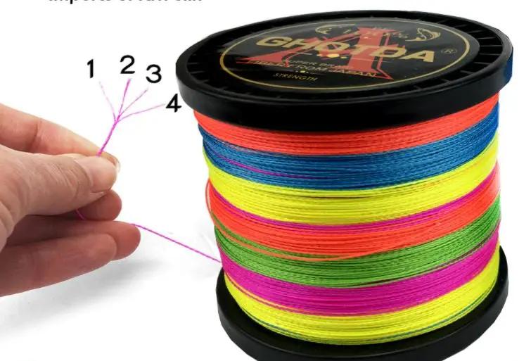 40lb 1000M Ghotda PE4 Fishing Braid -Multicolor by NZ Diver