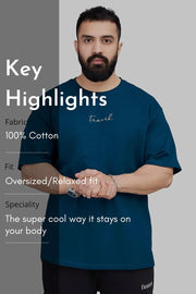 Bold Oversized T-shirt Teal by Fuaark Nz
