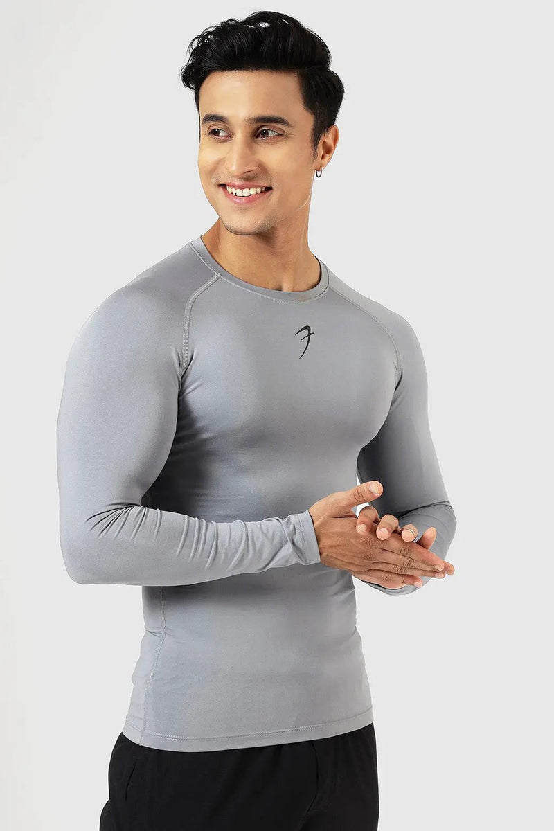 Compression Fullsleeves T-shirt Sea Grey by Fuaark Nz