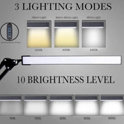 g8buynz g8buynz Swing Arm LED Desk Lamp with Clamp 3 Color Modes 10 Brightness Levels Black Swing Arm LED Desk Lamp with Clamp 3 Color Modes 10 Brightness Levels Black