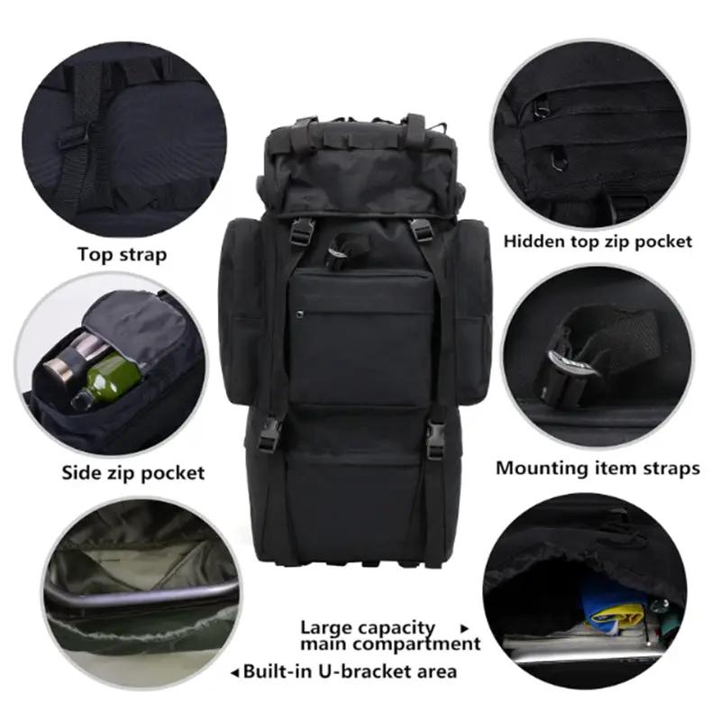 75L Hiking Tactical Backpack Large Survival Hunting Waterproof Backpack M... B by g8buynz