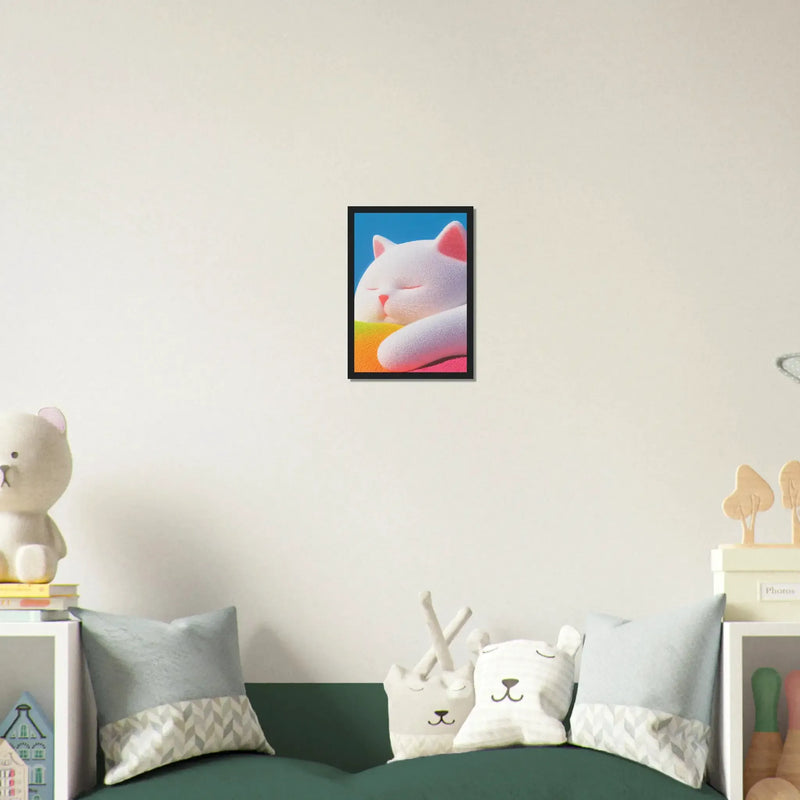 Fluffy Cat Asleep by Blank Wall Print Shop