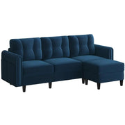 Velvet Upholstered Corner Sofa by Yaheetech