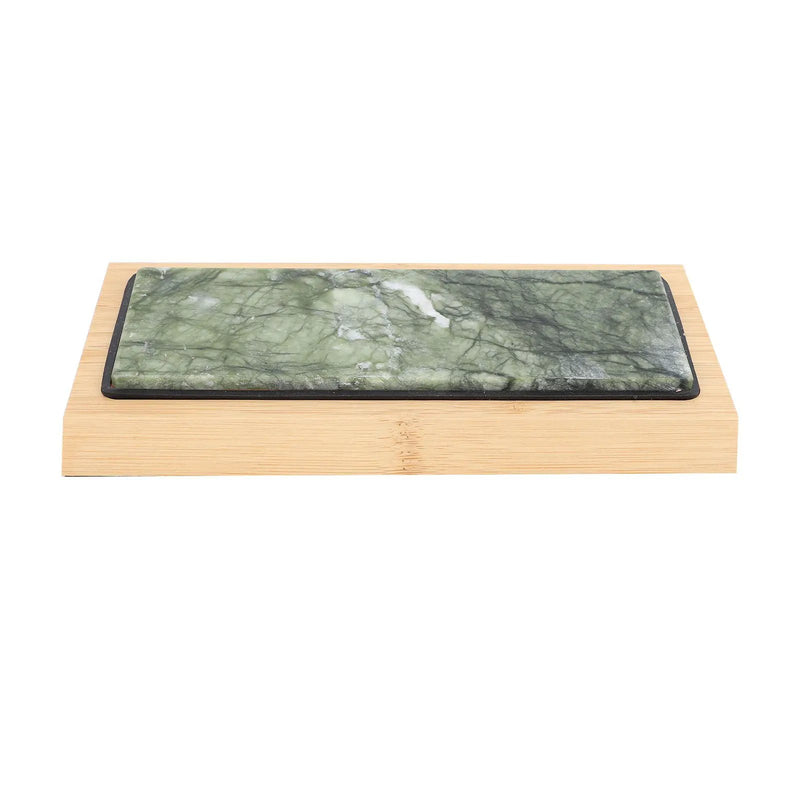 Green Jade Sharpening Stone 2 Side Grit 10000 Fine Polishing Whetstone With Bambusoideae Base Angle Guide by China Dropship