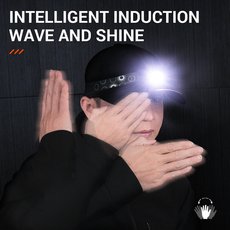 Super Bright Mini LED Headlamp Motion Sensor Rechargeable Headlight Waterproof by China Dropship