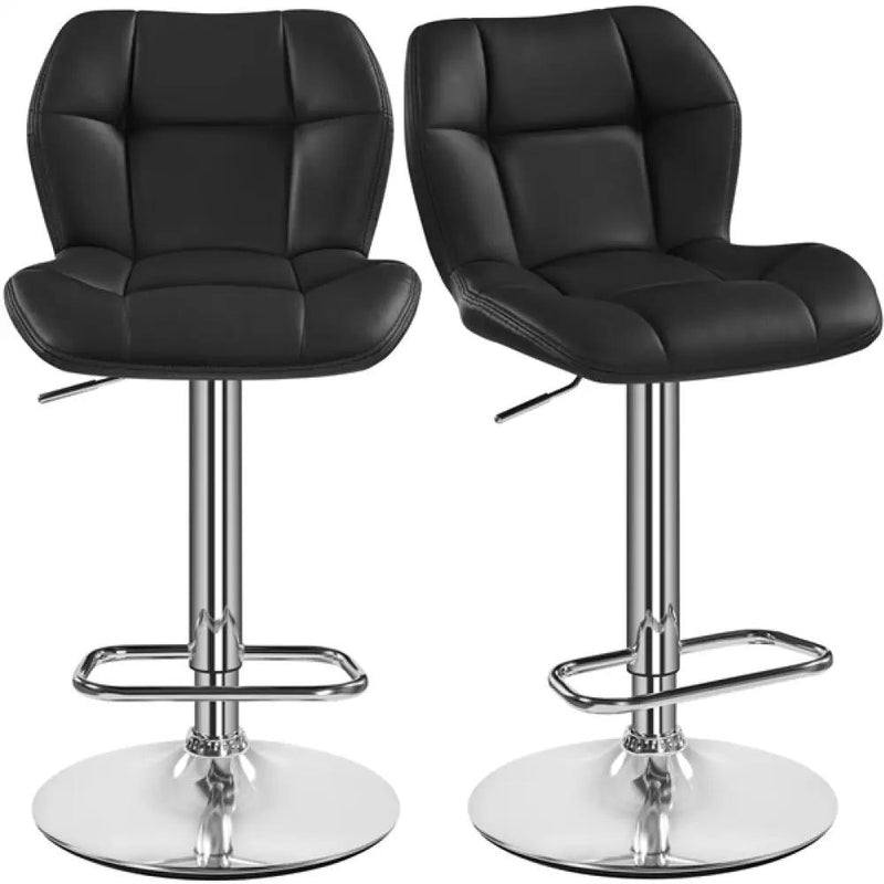 2PCS Adjustable Bar Stool Modern Faux Leather Swivel Bar Chair by Yaheetech