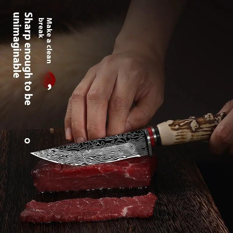 Factory Mongolia Handle Meat Knife Sheep antlers and deer antlers by China Dropship