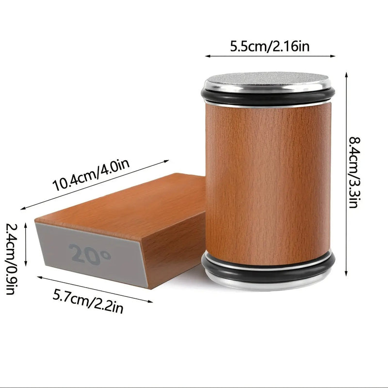 Roller Knife Sharpening Kit With Diamond, Dual-Grind Rolling Knife Sharpener, Sharpening Tool For Kitchen Knives, Tumbler Sharpener For Home - Brown by China Dropship