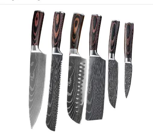 Chef Knives Kitchen Knives Cleaver Slicing Knives 6pcs set by China Dropship