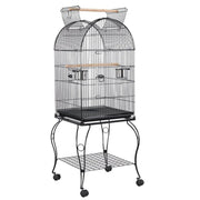 Open Top Metal Bird Cage Rolling Parrot Cage by Yaheetech