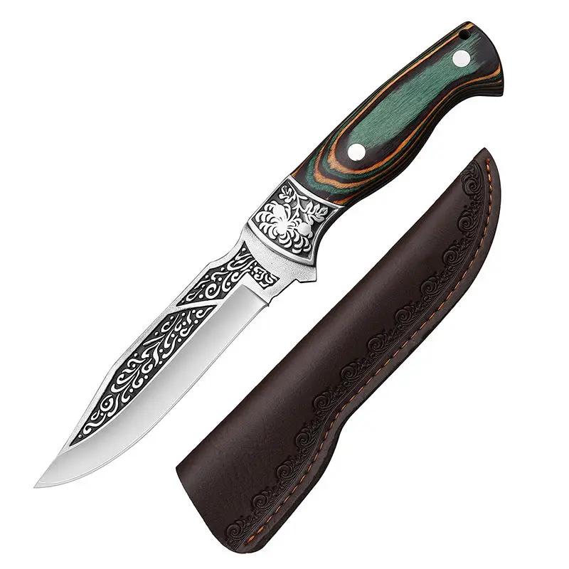 Stainless Steel Portable Portable Handle Meat Kitchen Knife Green No 7 Knife Leather Case by China Dropship
