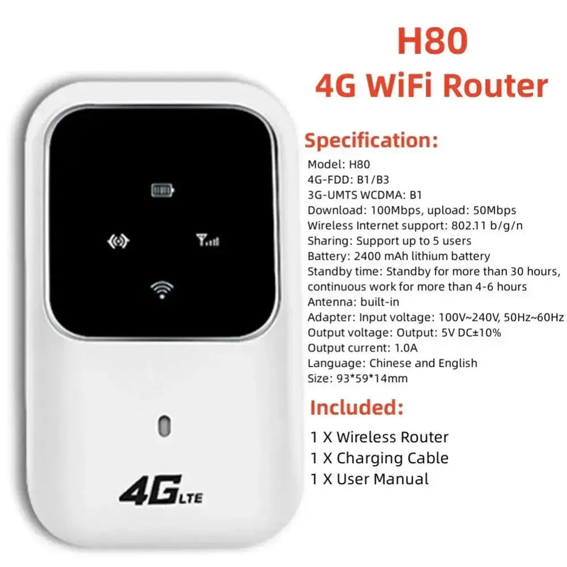 4G LTE Portable WiFi Router & Mobile Hotspot (8 different variants available) by Habicare