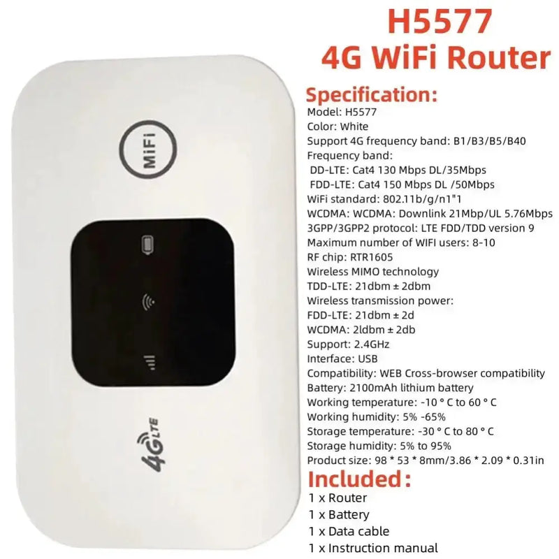 4G LTE Portable WiFi Router & Mobile Hotspot (8 different variants available) by Habicare