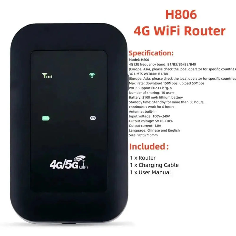 4G LTE Portable WiFi Router & Mobile Hotspot (8 different variants available) by Habicare