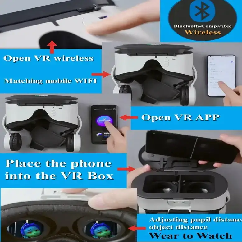 4K Wireless VR Glasses for Smartphones (different models available) by Habicare