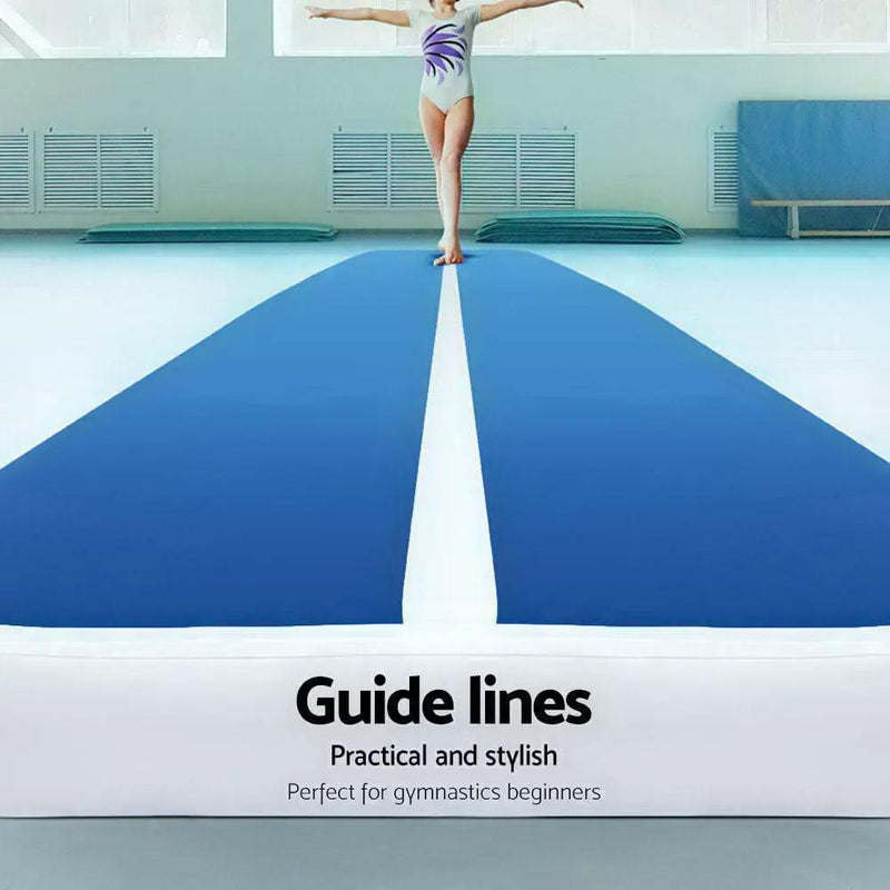 SportZone.co.nz Sports & Fitness > Fitness Accessories Everfit 4m X 1m Inflatable Air Track Mat 20cm Thick Blue and White Everfit Inflatable Air Track Mat 4m X 1m 20cm Thick