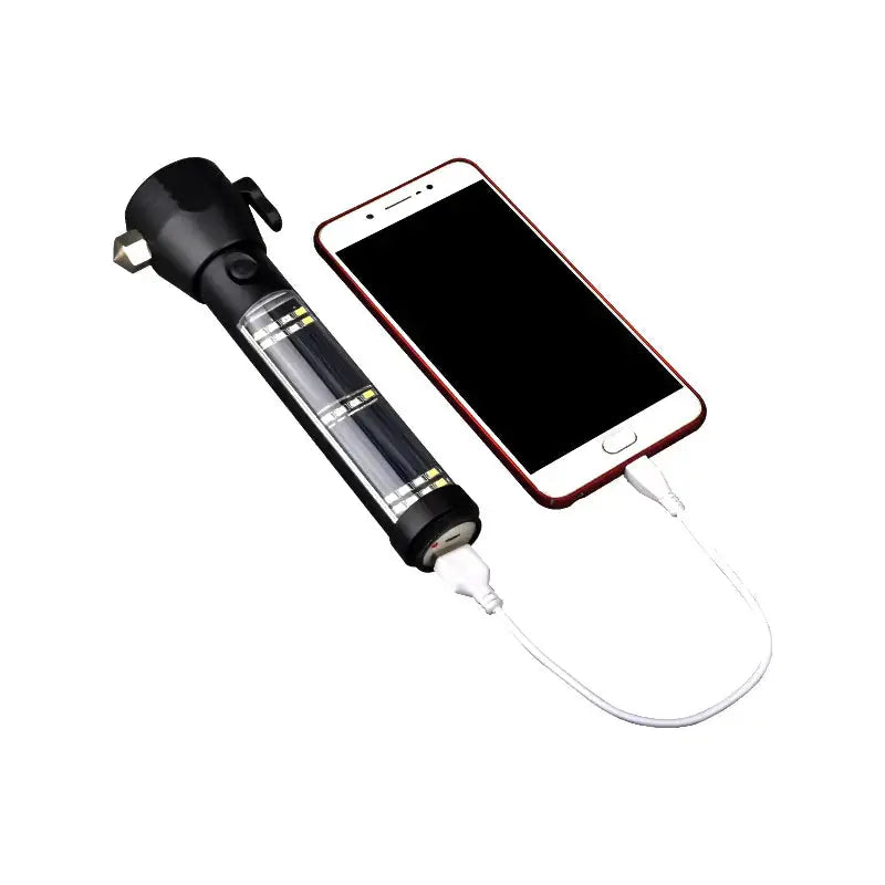 Solar USB Rechargeable LED Flashlight - High-Intensity Outdoor Light with Dual Charging by Mead's Supply & Equipment Outfitters limited