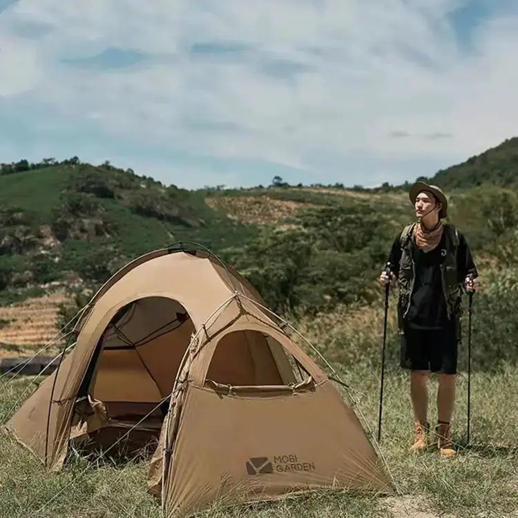 Portable Outdoor Camping Tent with Vestibule - 1-3 Person Double Layer Waterproof Tent | Aluminum Frame by Mead's Supply & Equipment Outfitters limited