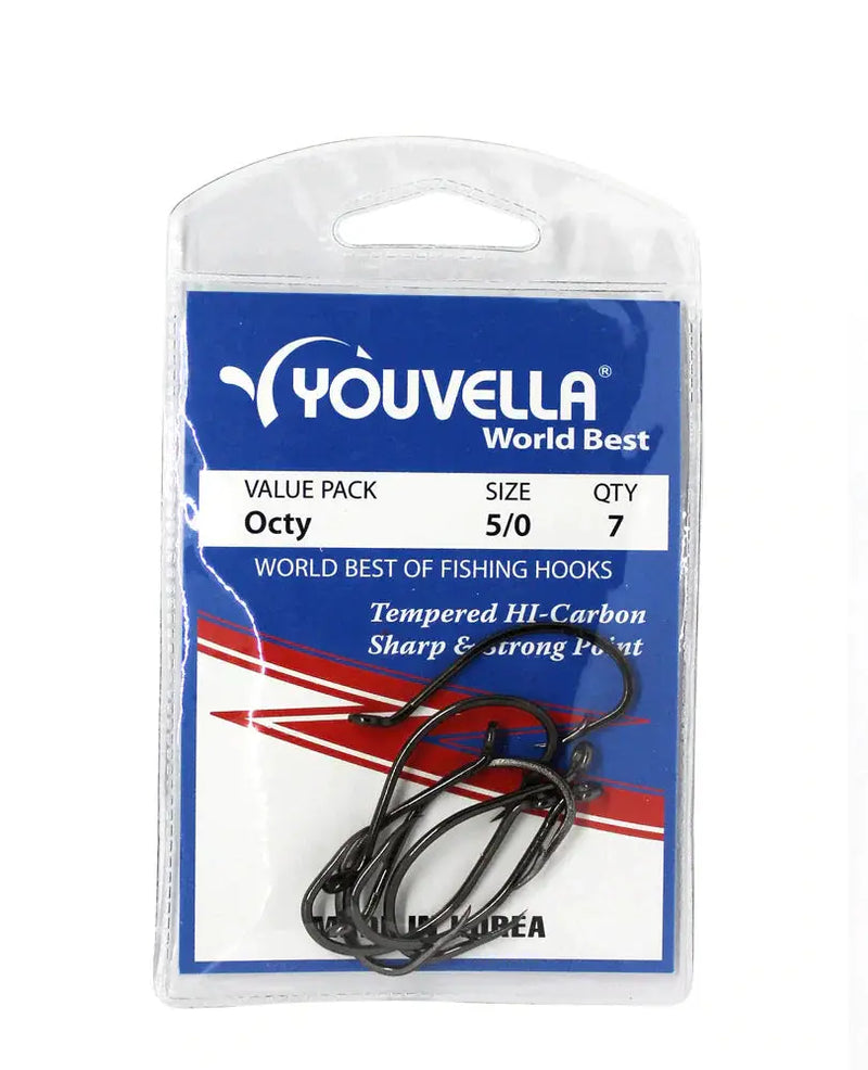 Youvella Octy Hooks 5/0 (7 per pack) by NZ Diver