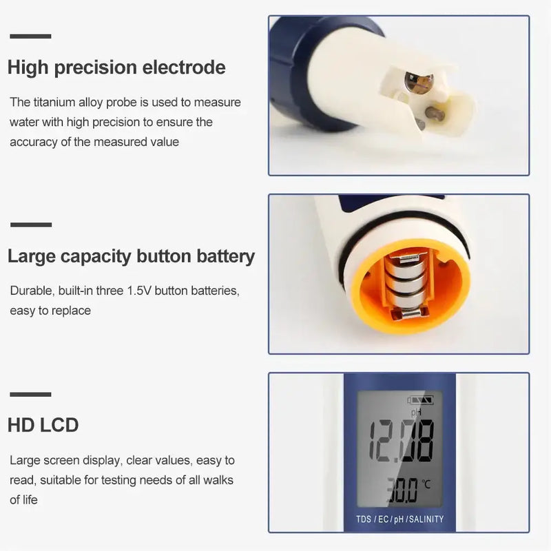 5-in-1 Digital PH TDS EC Meter Pen by Habicare