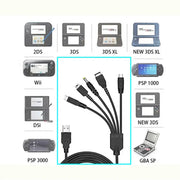 techplus 5-in-1 Fast Charging Cable | Multi-Connector USB Cable for Phone & Devices 5 In 1 USB Charging Cable For Nintendo Consoles
