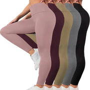 5-Pack of Women's High-Waisted Workout Leggings (various sizes and colours available) by Habicare