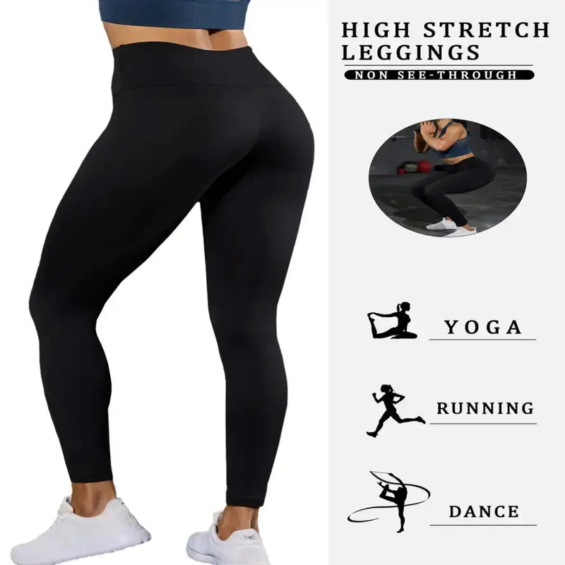 5-Pack of Women's High-Waisted Workout Leggings (various sizes and colours available) by Habicare