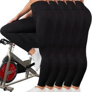 5-Pack of Women's High-Waisted Workout Leggings (various sizes and colours available) by Habicare