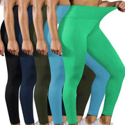 5-Pack of Women's High-Waisted Workout Leggings (various sizes and colours available) by Habicare