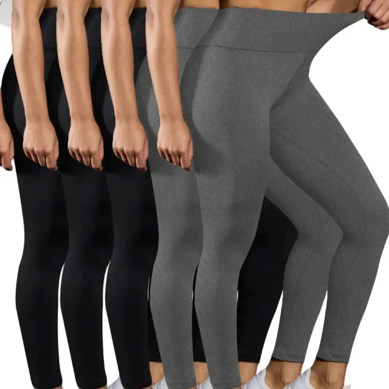 5-Pack of Women's High-Waisted Workout Leggings (various sizes and colours available) by Habicare