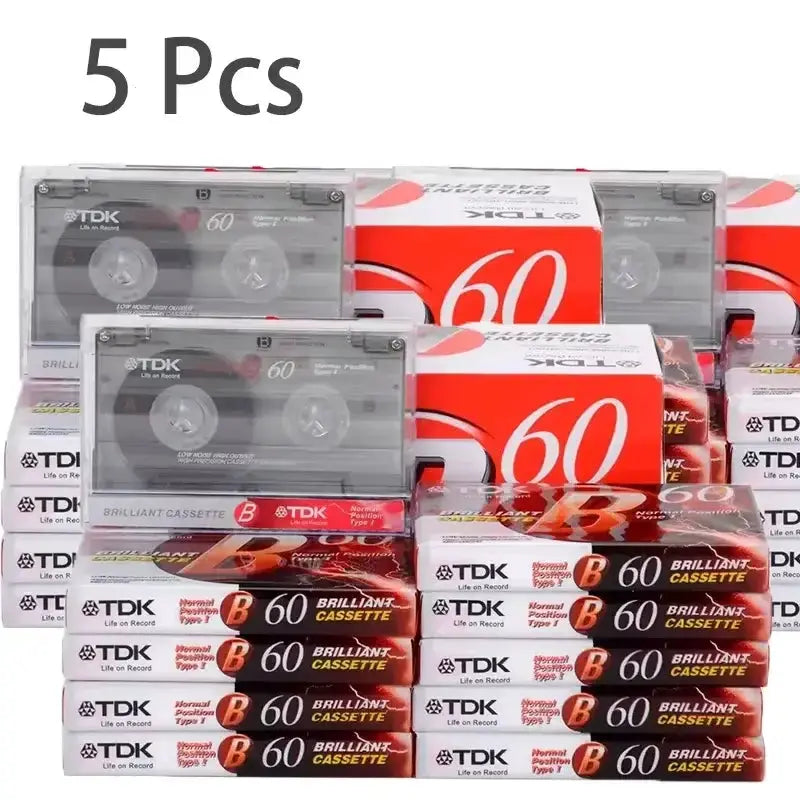 Habicare 60 Minute Blank Cassette Tapes for Audio Recording (5PCS) 60 Minute Blank Cassette Tapes for Audio Recording (5PCS)