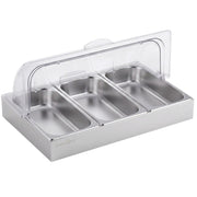 SportZone.co.nz Home & Garden > Kitchenware > Food Storage 5-Star Chef 3 Pan Food Serving Display Stainless Steel with Clear Roll Top Cover 5-Star Chef 3 Pan Food Serving Display Stainless Steel with Clear Roll Top Cover