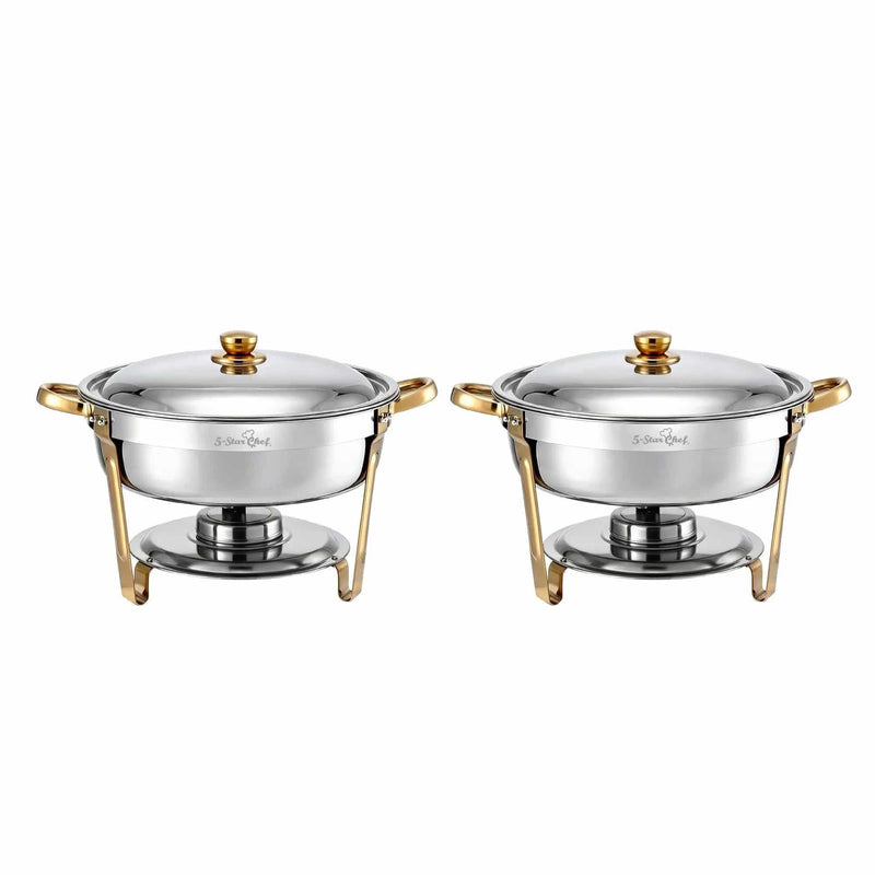 SportZone.co.nz Appliances > Kitchen Appliances > Food Warmers & Chafing Dishes 5-Star Chef 5L Chafing Dish Set 2-Pack, Food Warmer Catering Server Buffet 5-Star Chef 5L Chafing Dish Set 2-Pack, Food Warmer Catering Server Buffet