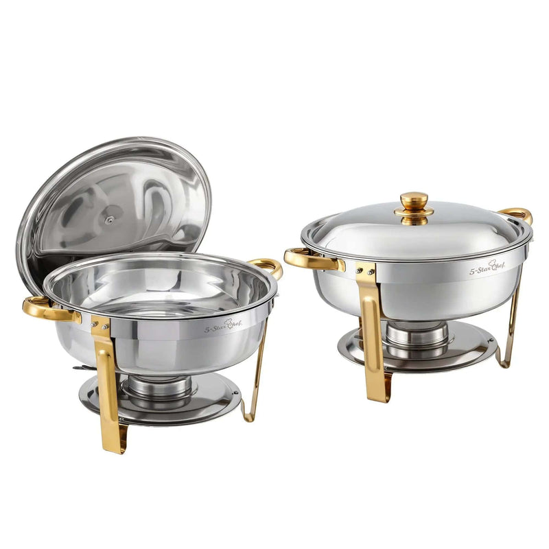 SportZone.co.nz Appliances > Kitchen Appliances > Food Warmers & Chafing Dishes 5-Star Chef 5L Chafing Dish Set 2-Pack, Food Warmer Catering Server Buffet 5-Star Chef 5L Chafing Dish Set 2-Pack, Food Warmer Catering Server Buffet