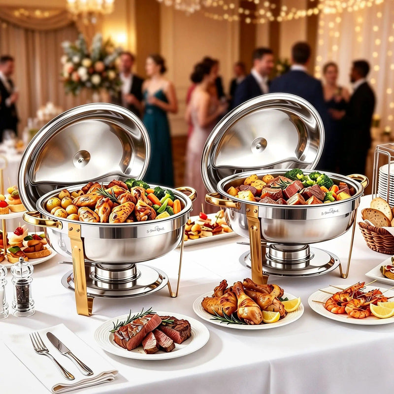 SportZone.co.nz Appliances > Kitchen Appliances > Food Warmers & Chafing Dishes 5-Star Chef 5L Chafing Dish Set 2-Pack, Food Warmer Catering Server Buffet 5-Star Chef 5L Chafing Dish Set 2-Pack, Food Warmer Catering Server Buffet